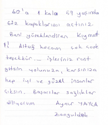 Beni yüreklendiren kıymetli Altuğ hocam çok çook teşekkür